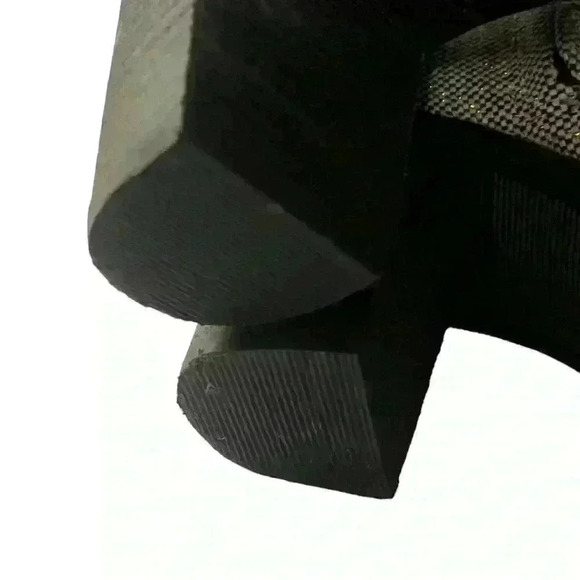 TOMS Majorca Women's Booties Gray And Gold Block Heel Peep Toe Size 7.5 / 38 - Picture 6 of 11